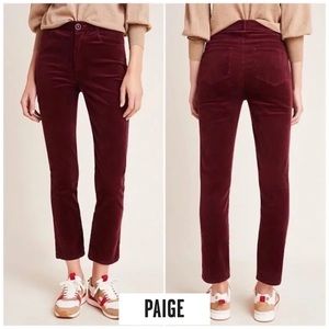 PAIGE - Burgundy Corduroy Hoxton Ankle Pants